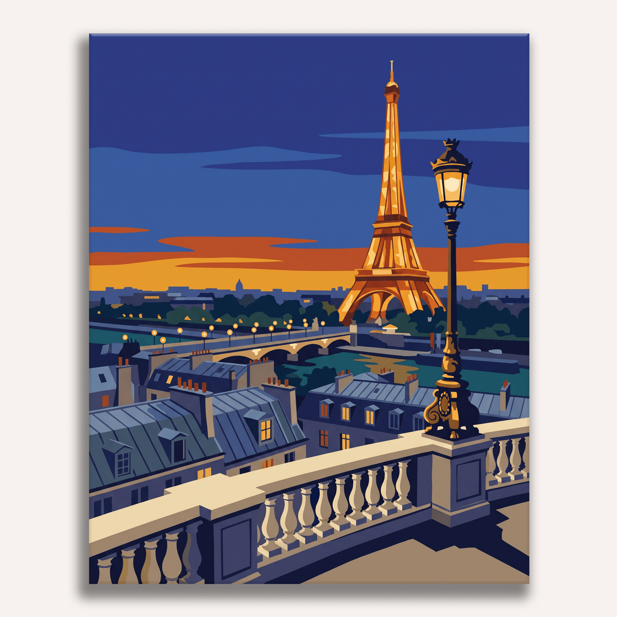 Eiffel Evening Glow - Number Artist Paint by Numbers Kits
