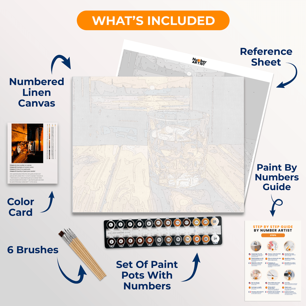 Glass of Whiskey - Number Artist Paint by Numbers Kits