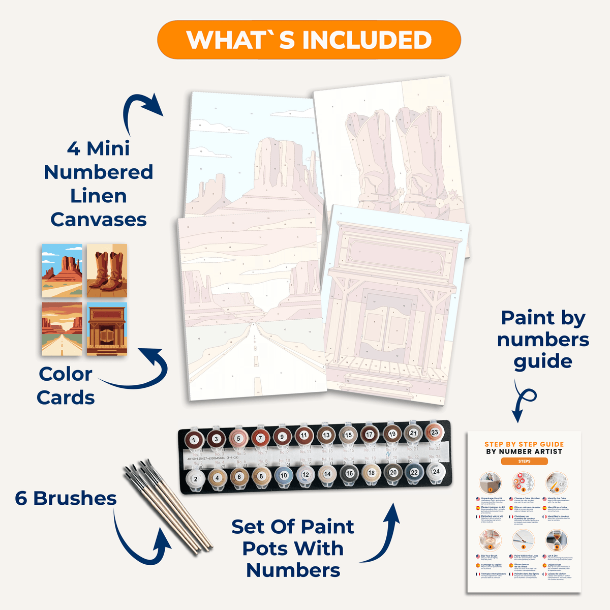 Cowboy Country - Number Artist Paint by Numbers Kits