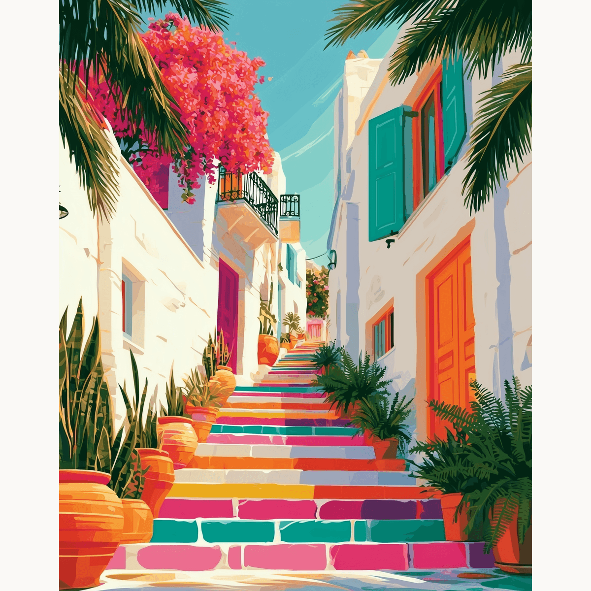 Rainbow Stairs - Number Artist Paint by Numbers Kits
