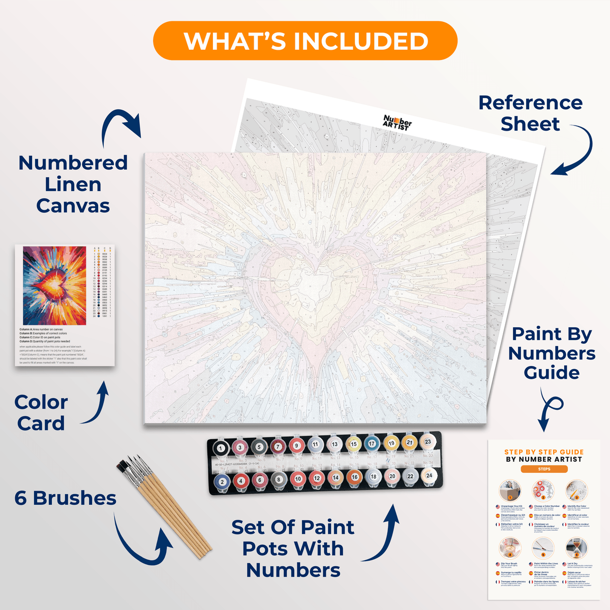 Radiant Heartburst - Number Artist Paint by Numbers Kits