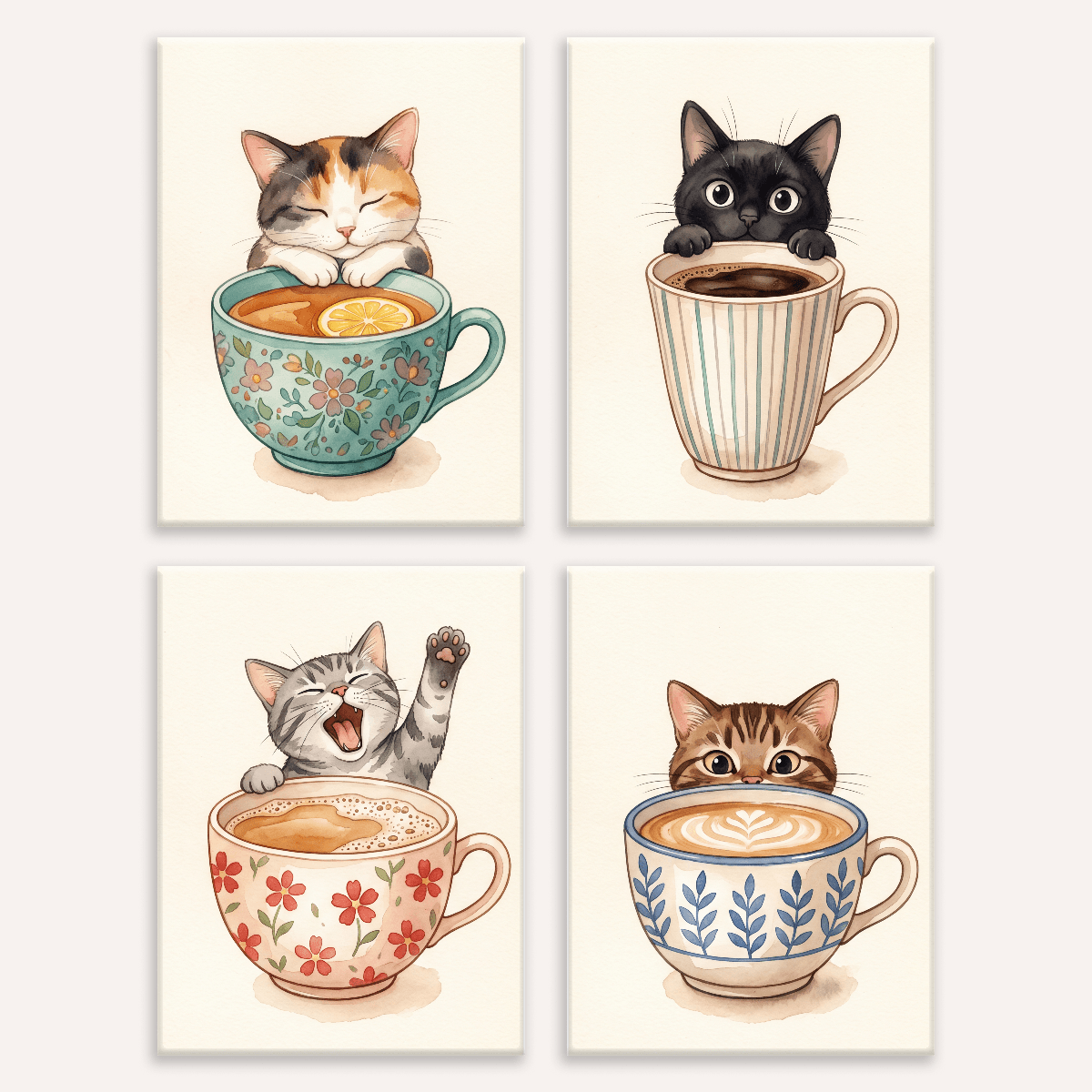 Coffee Cup Kittens - Number Artist Paint by Numbers Kits