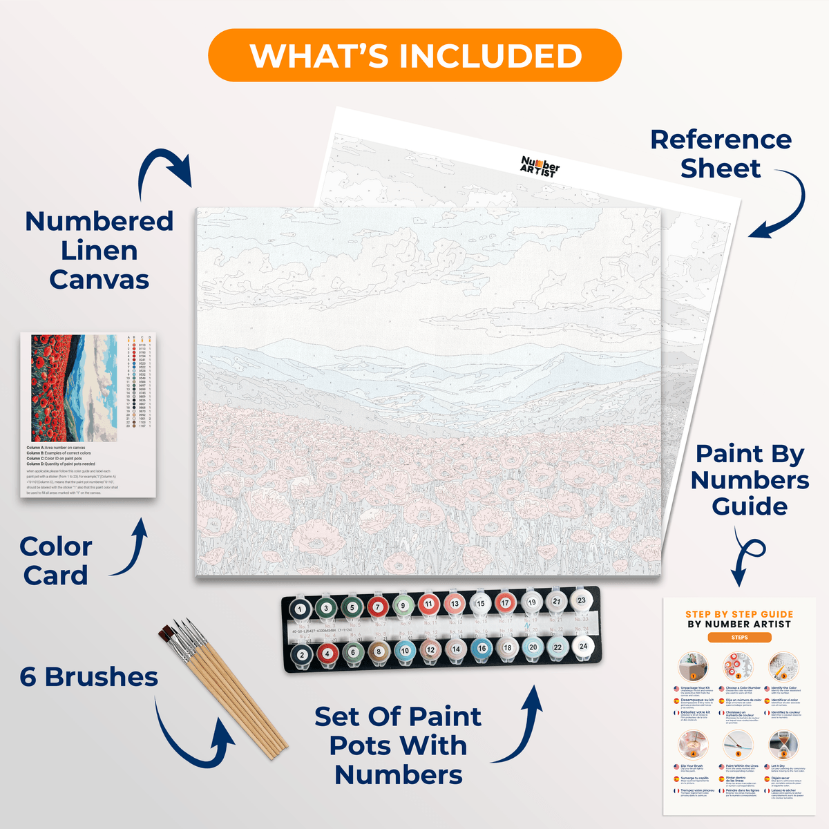 Poppy Haven - Number Artist Paint by Numbers Kits