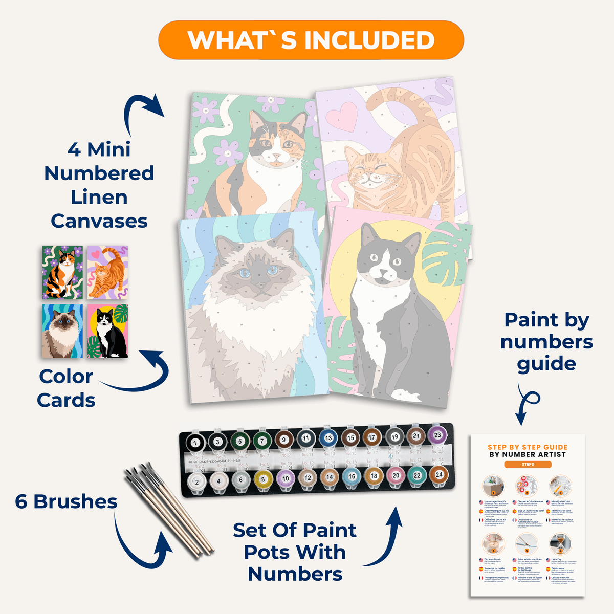 Funky Cats - Number Artist Paint by Numbers Kits