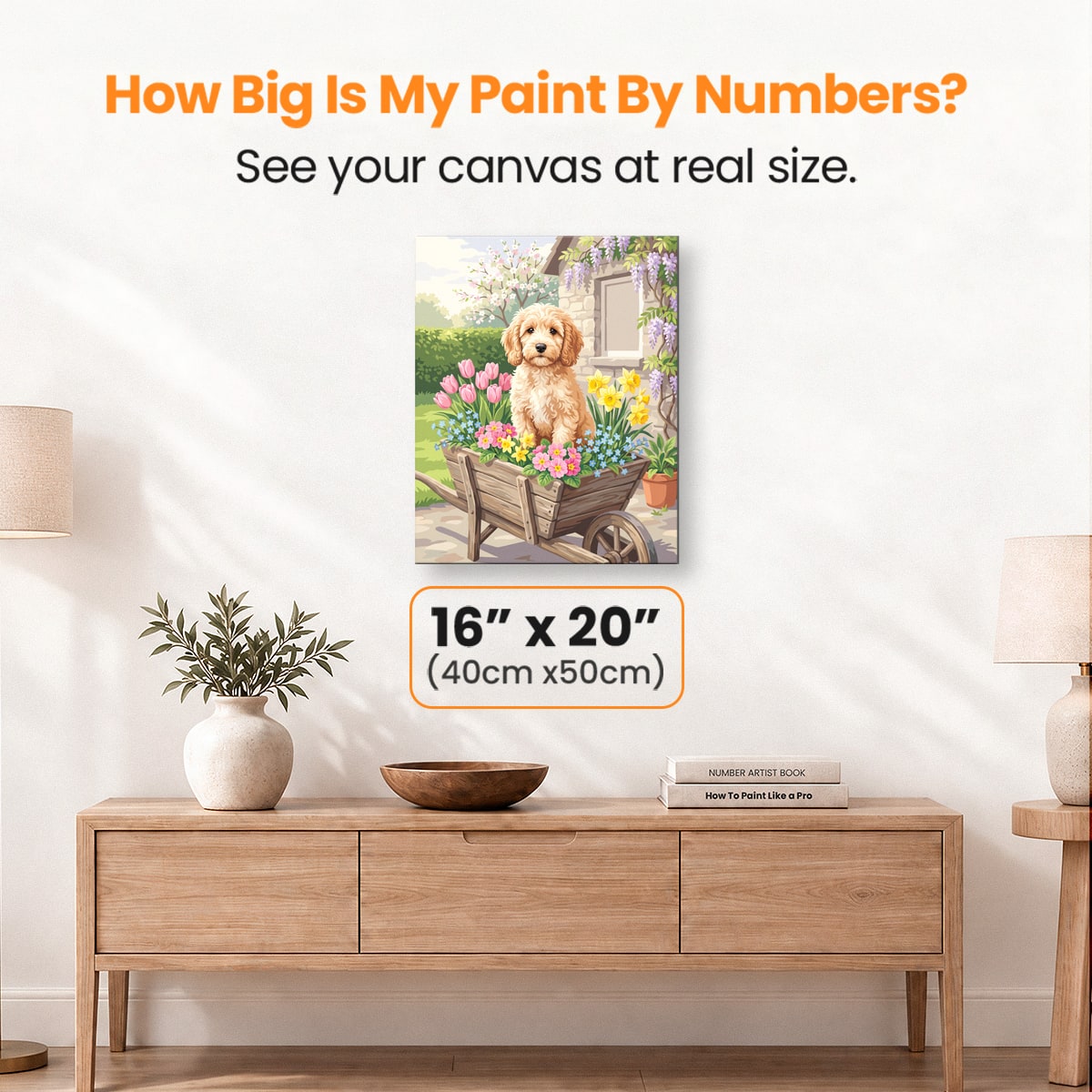 Puppy Barrow Blooms - Number Artist Paint by Numbers Kits