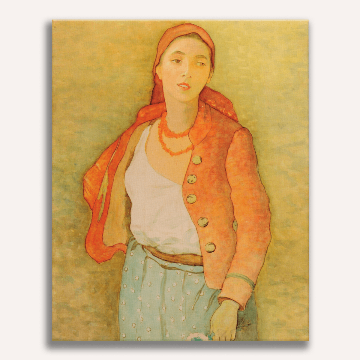 Safta the Flower Girl by Stefan Luchian - Number Artist Paint by Numbers Kits