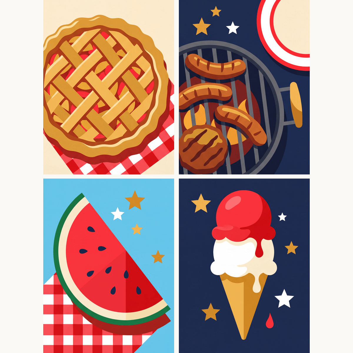 Stars and Stripes Cookout - Number Artist Paint by Numbers Kits
