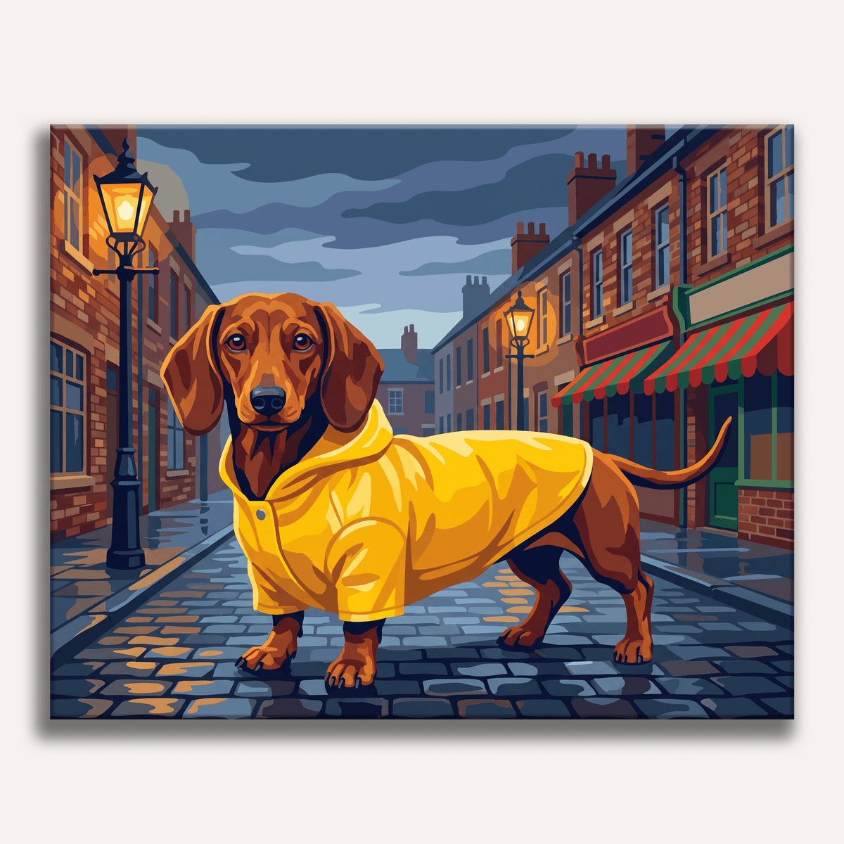 Puddle Day Dachshund - Number Artist Paint by Numbers Kits