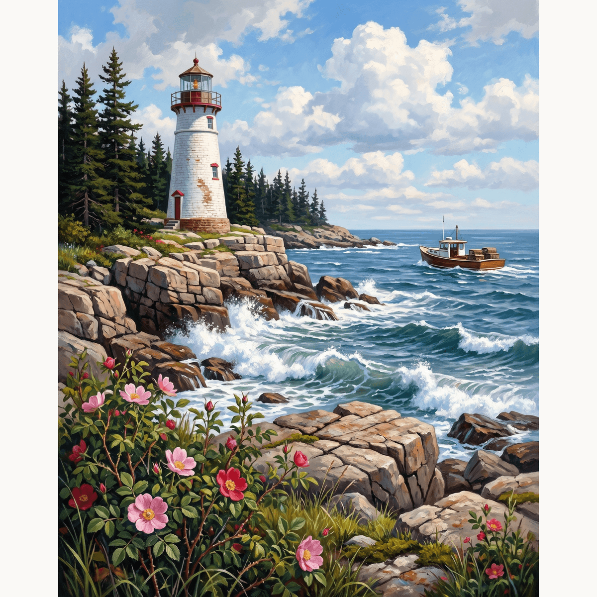 Maine Lighthouse - Number Artist Paint by Numbers Kits