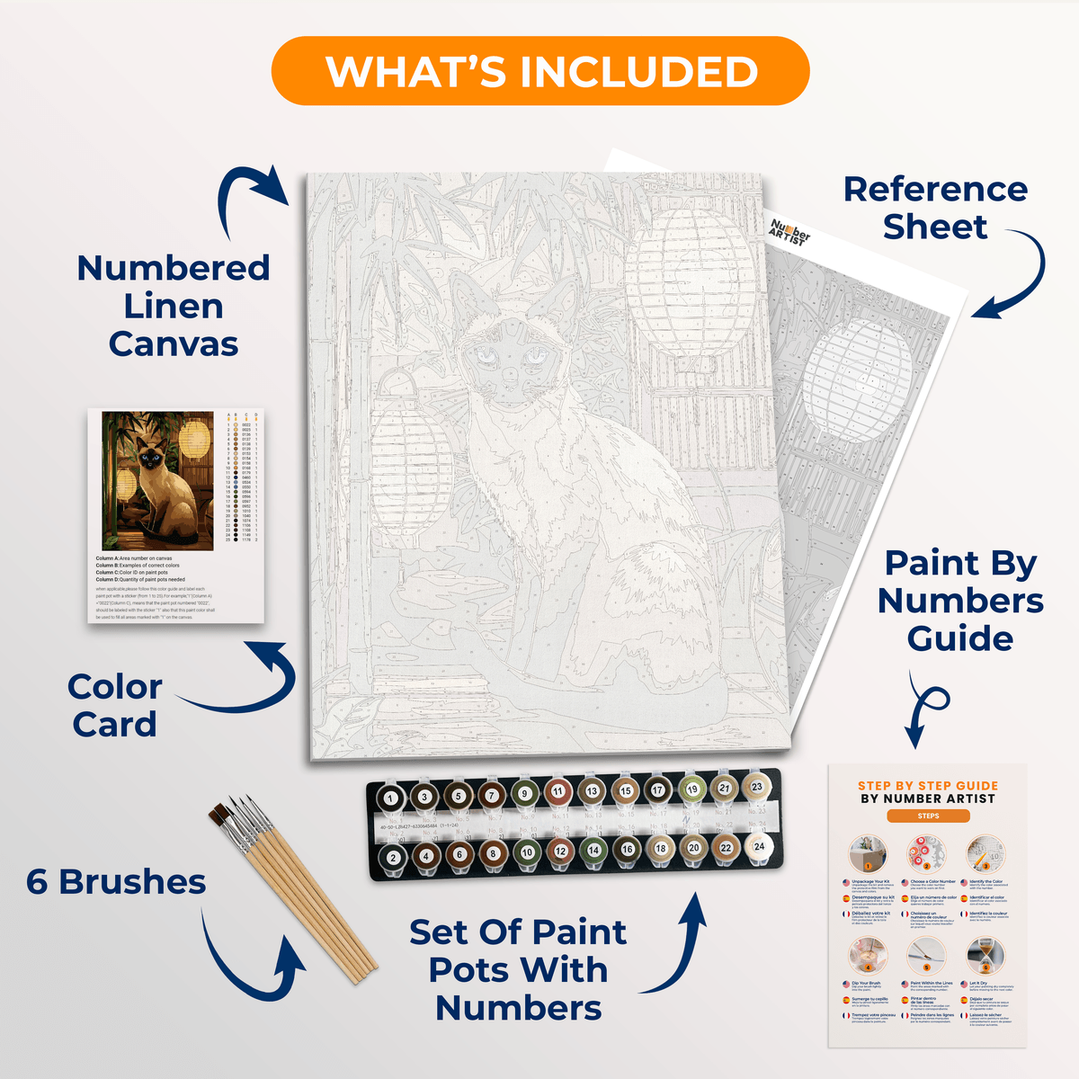 Peaceful Siamese - Number Artist Paint by Numbers Kits