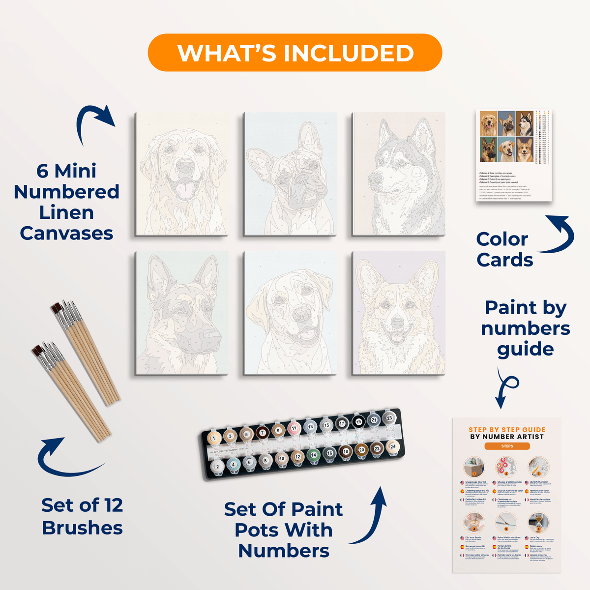 Pup Portraits Vol. 1 - Number Artist Paint by Numbers Kits