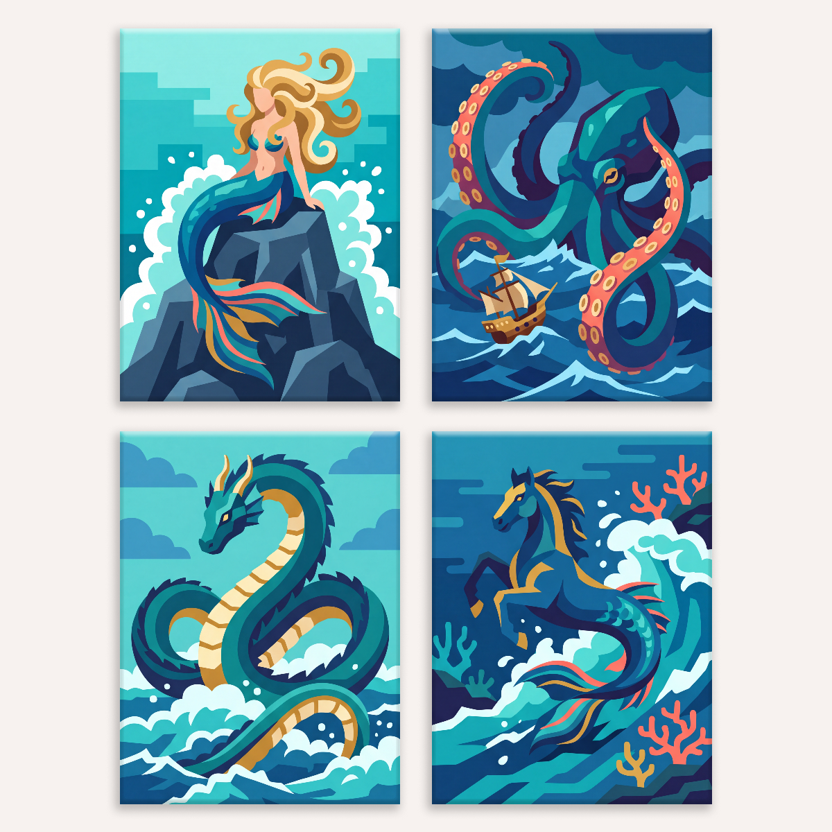 Horrific and Terrific Seas - Number Artist Paint by Numbers Kits