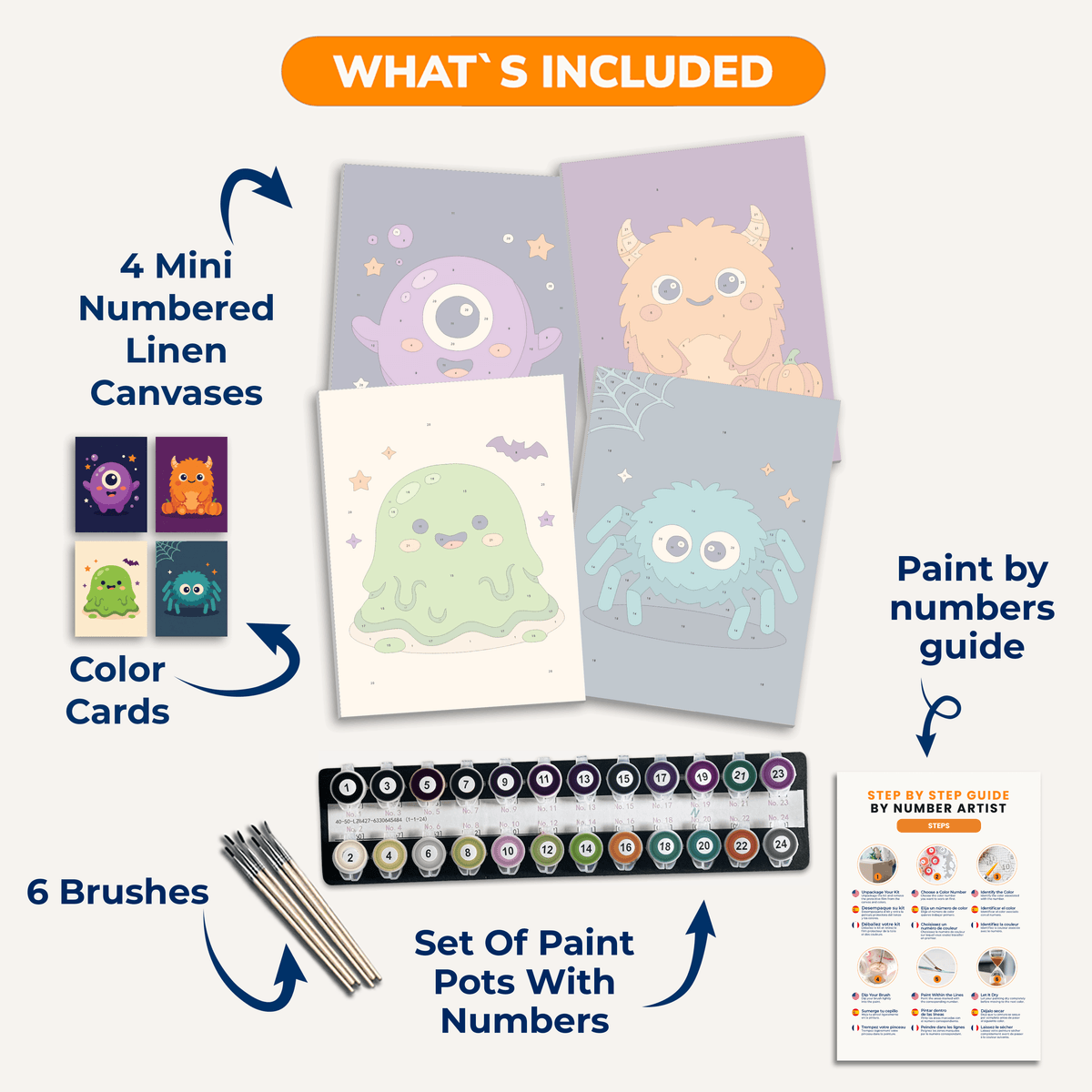 Tiny Monsters - Number Artist Paint by Numbers Kits