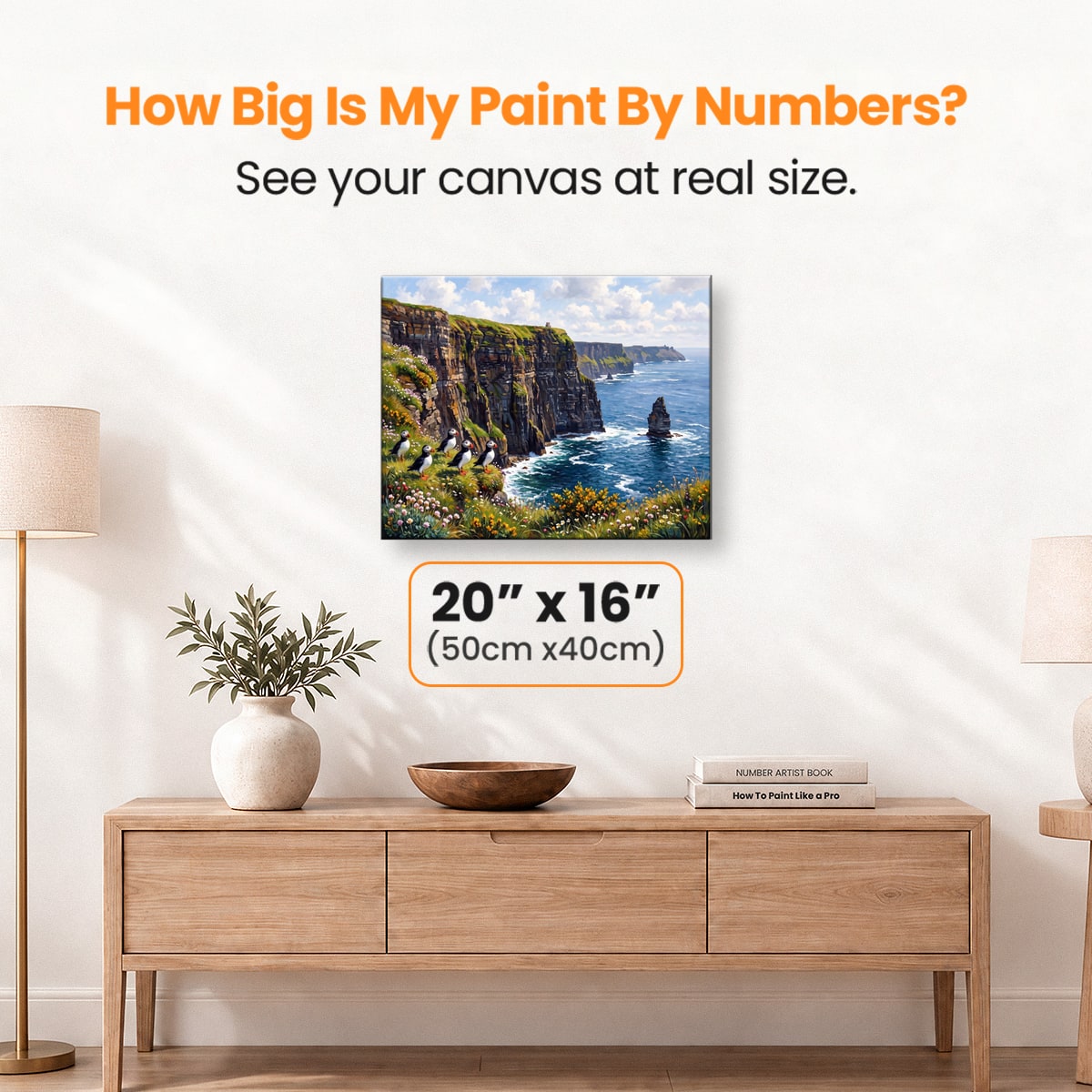 Irish Cliffs Puffins - Number Artist Paint by Numbers Kits