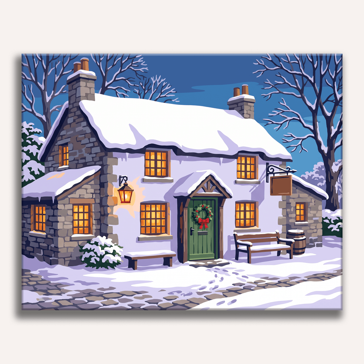 Snowy Pub Glow - Number Artist Paint by Numbers Kits