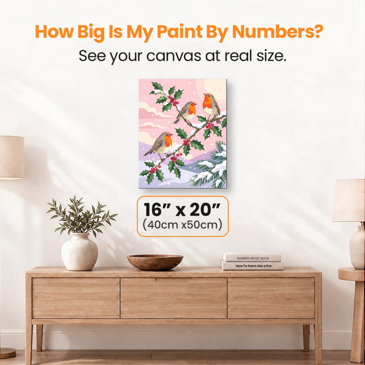 Holly Robin Cheer - Number Artist Paint by Numbers Kits