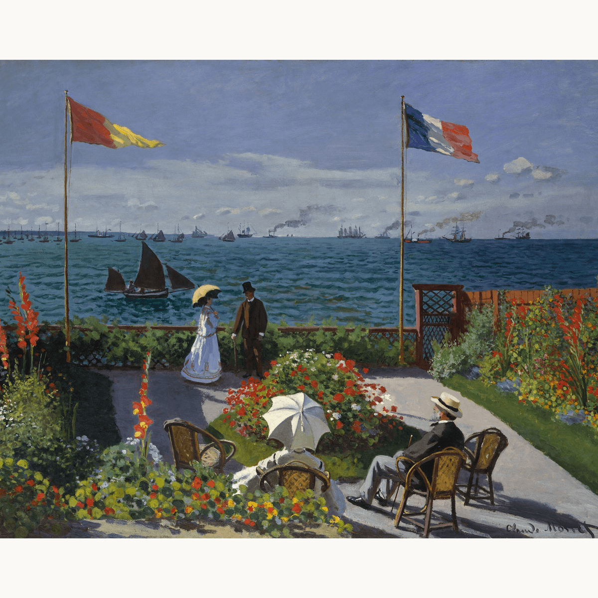 Terrace at Sainte-Adresse by Claude Monet - Number Artist Paint by Numbers Kits