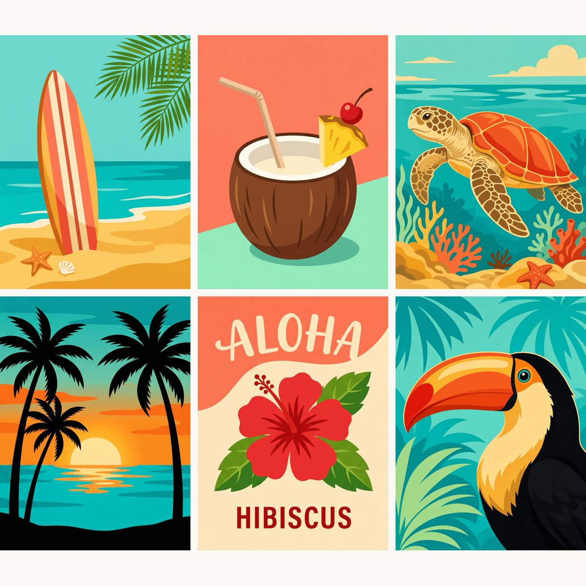 Aloha Vibes - Number Artist Paint by Numbers Kits