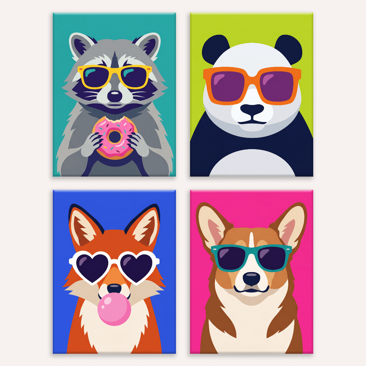 Pop Art Animals Vol. 2 - Number Artist Paint by Numbers Kits
