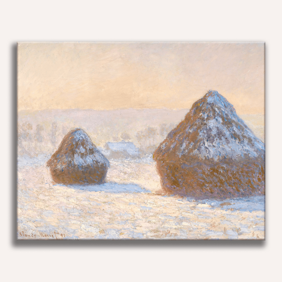 Wheatstacks, Snow Effect, Morning by Claude Monet - Number Artist Paint by Numbers Kits