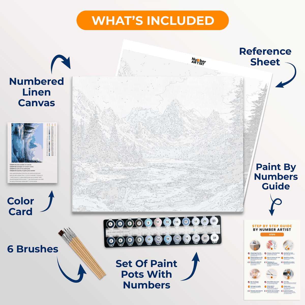 Solid Winter Waters - Number Artist Paint by Numbers Kits
