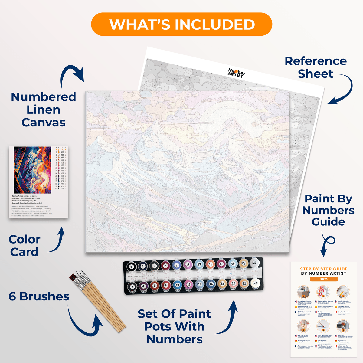 Vibrant Mountain Chain - Number Artist Paint by Numbers Kits