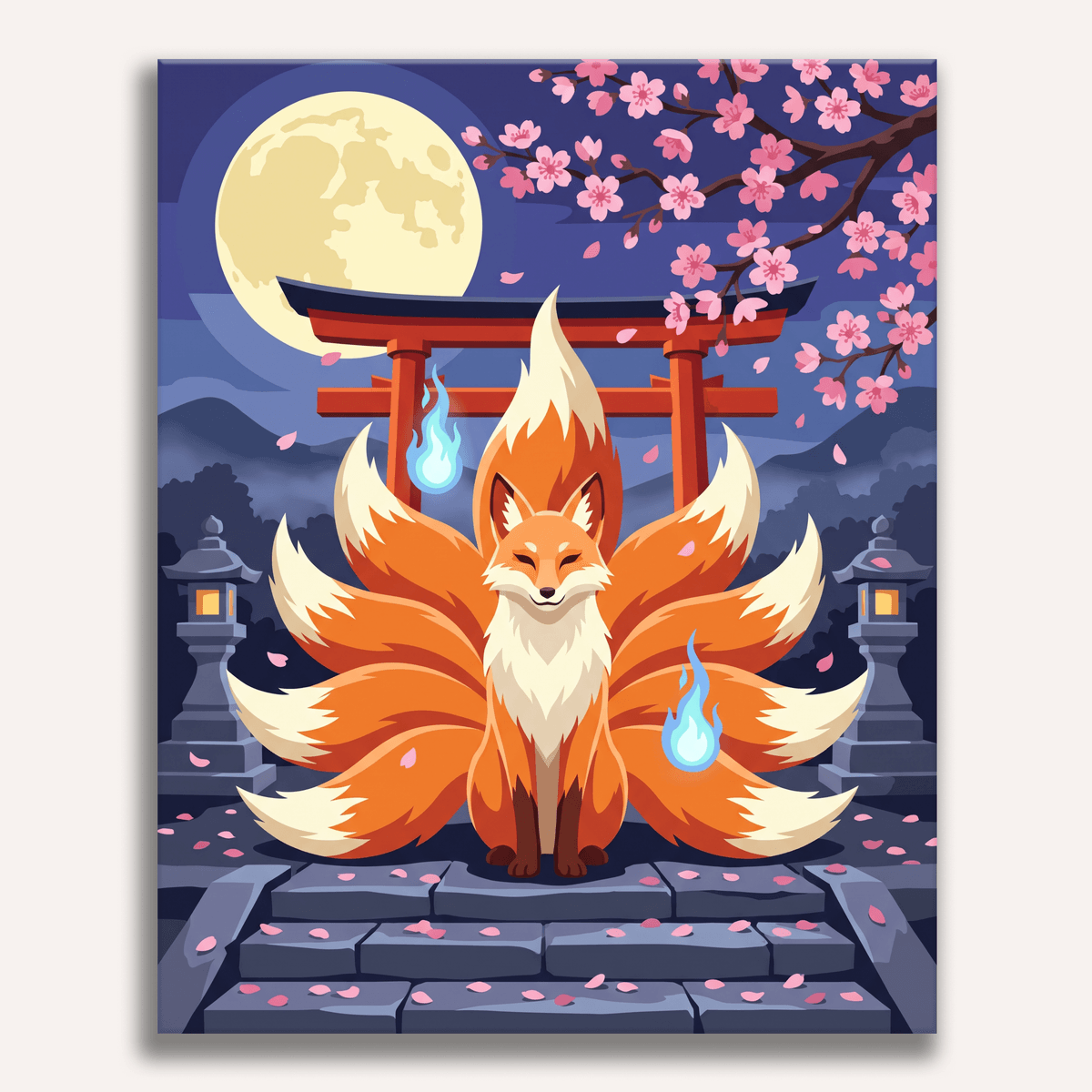 Kitsune Shrine Spirit - Number Artist Paint by Numbers Kits