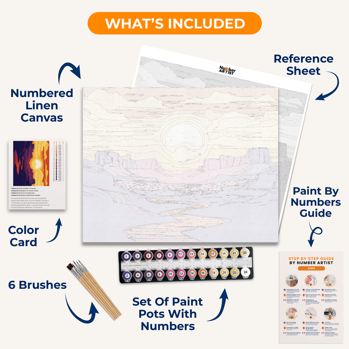 Warm Desert Sun - Number Artist Paint by Numbers Kits