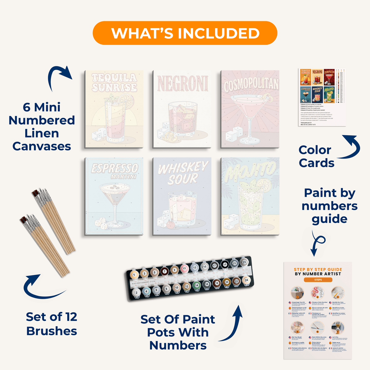 Vintage Sips - Number Artist Paint by Numbers Kits