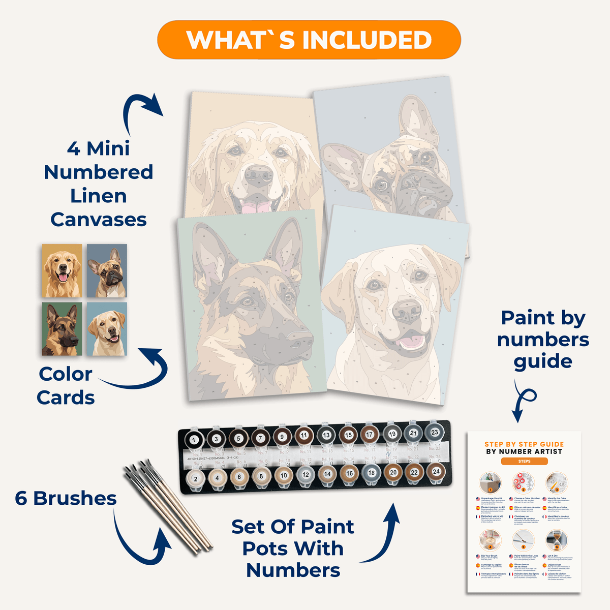 Pup Portraits Vol. 1 - Number Artist Paint by Numbers Kits