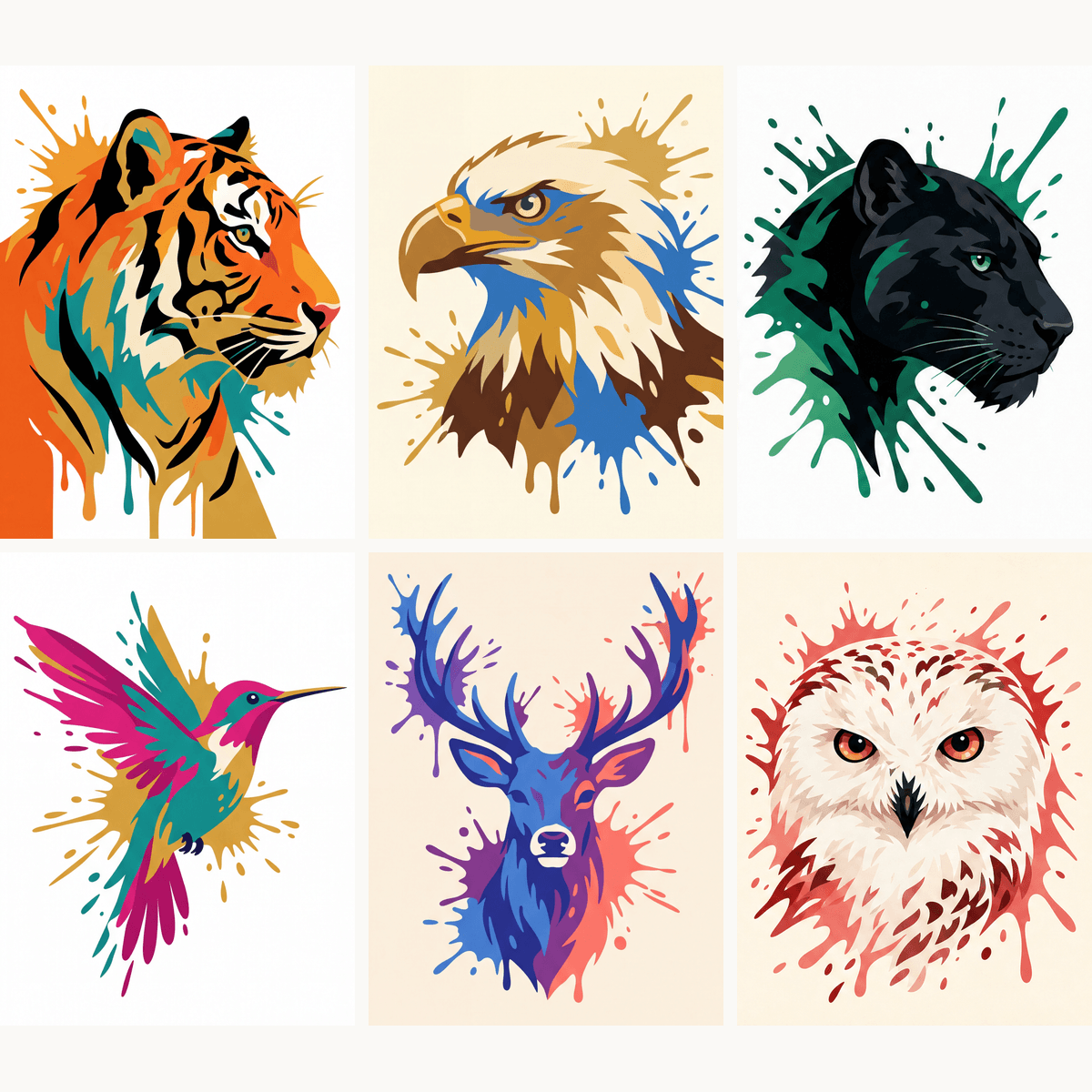 Watercolor Wildlife - Number Artist Paint by Numbers Kits