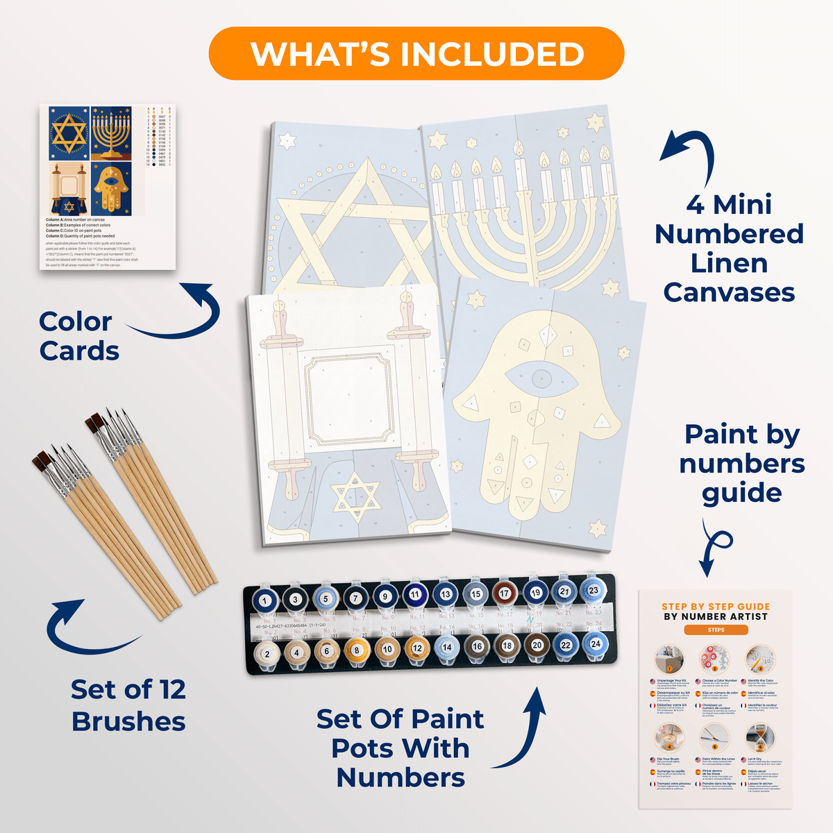 Jewish Symbols - Number Artist Paint by Numbers Kits