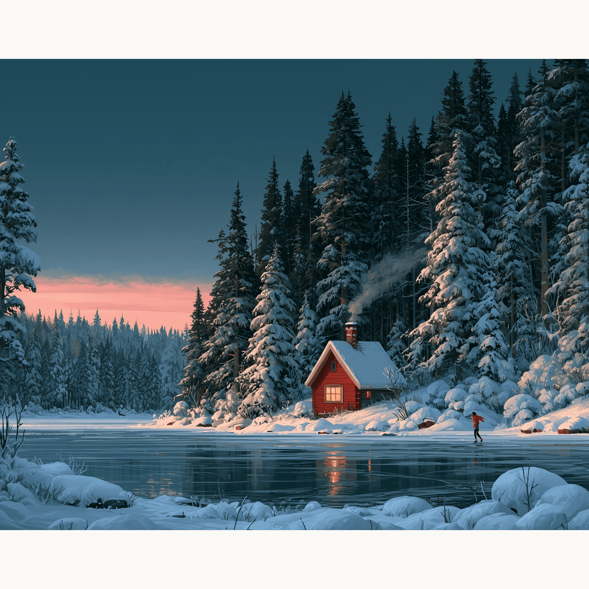 Ice Skater's Home - Number Artist Paint by Numbers Kits