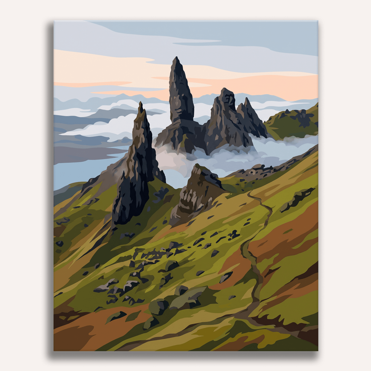 Storr Morning Mist - Number Artist Paint by Numbers Kits