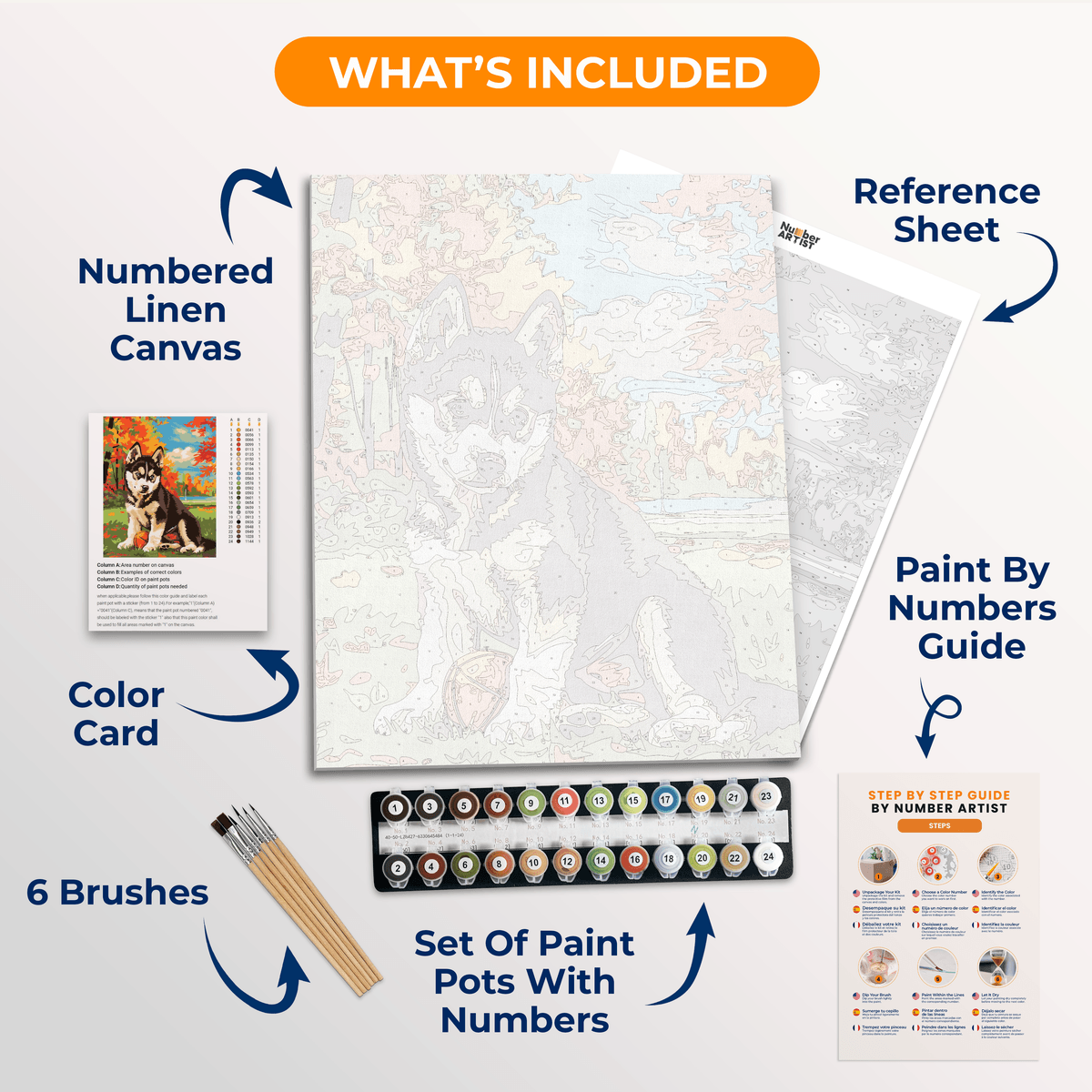 Young Husky - Number Artist Paint by Numbers Kits
