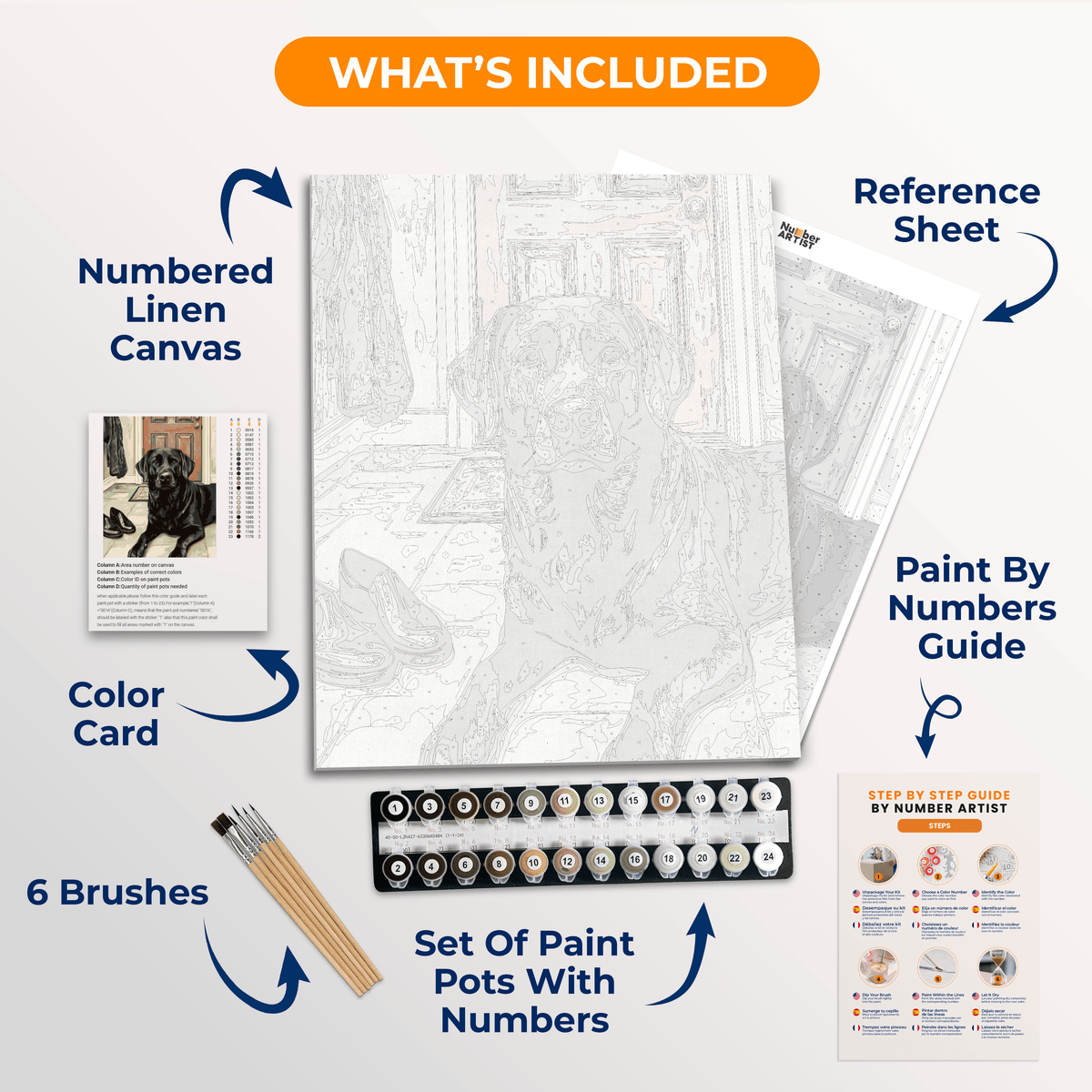 Black Labrador - Number Artist Paint by Numbers Kits