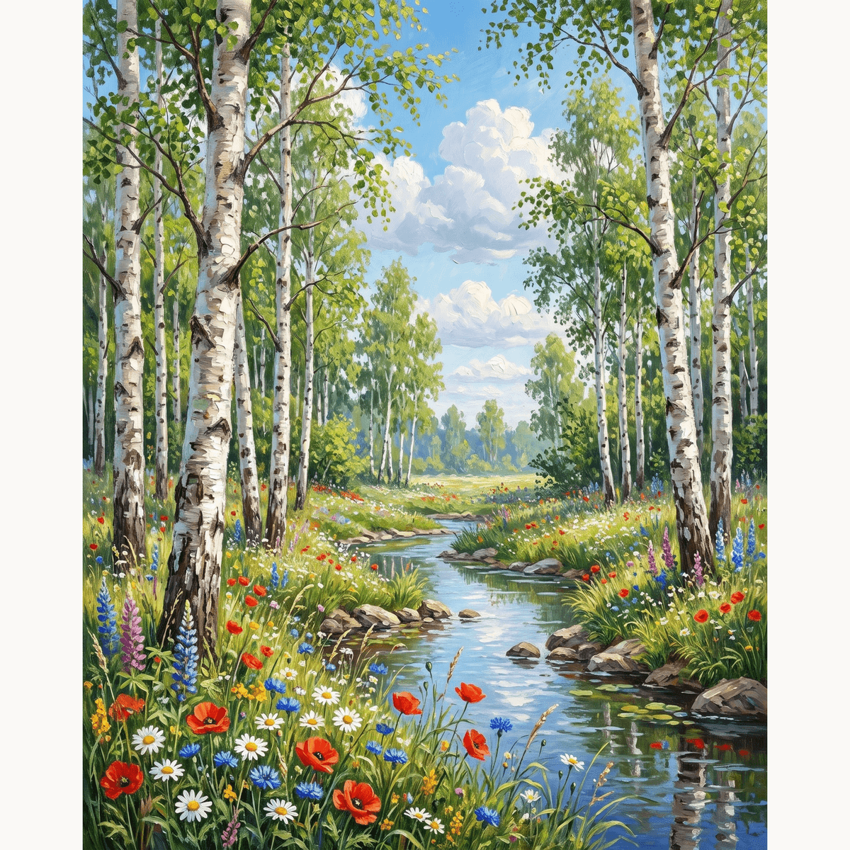 Birch Spring - Number Artist Paint by Numbers Kits