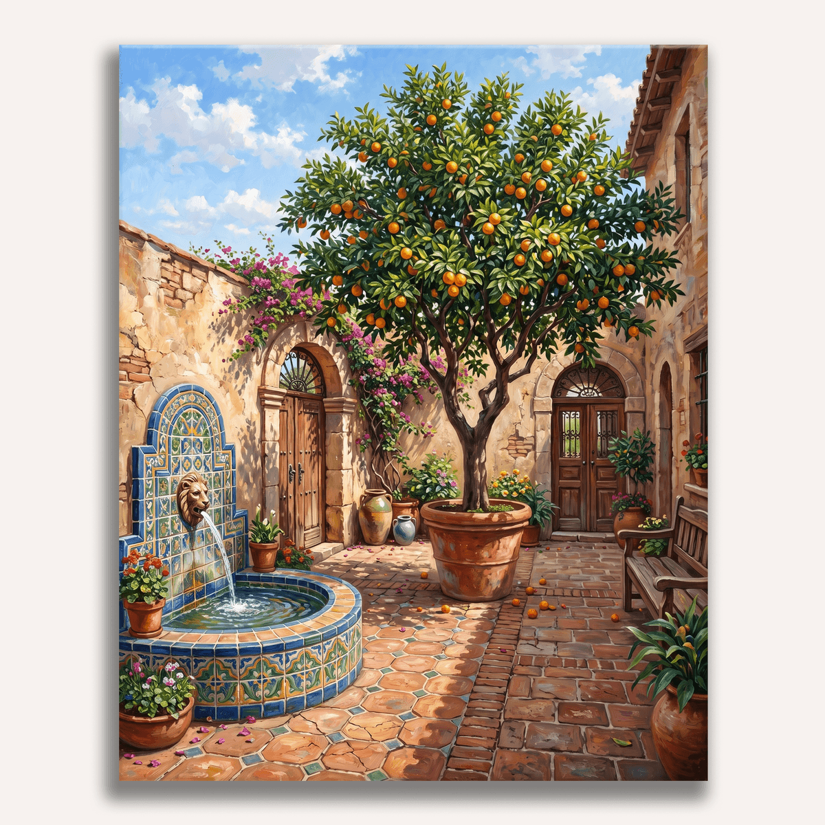 Courtyard Oasis - Number Artist Paint by Numbers Kits