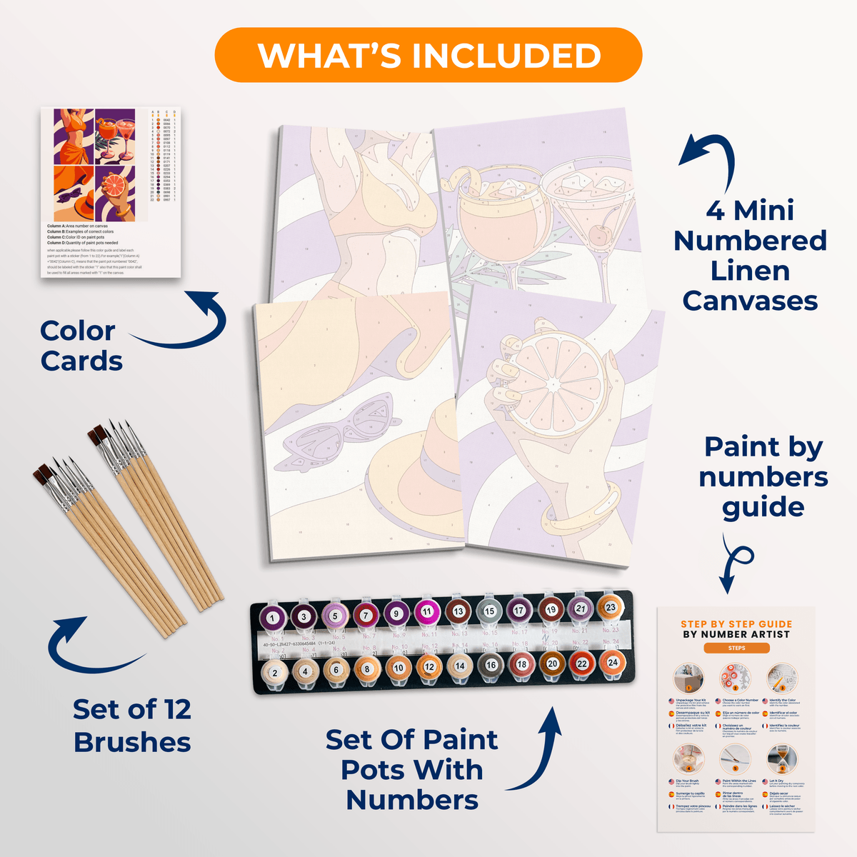 Sunset Cocktails - Number Artist Paint by Numbers Kits