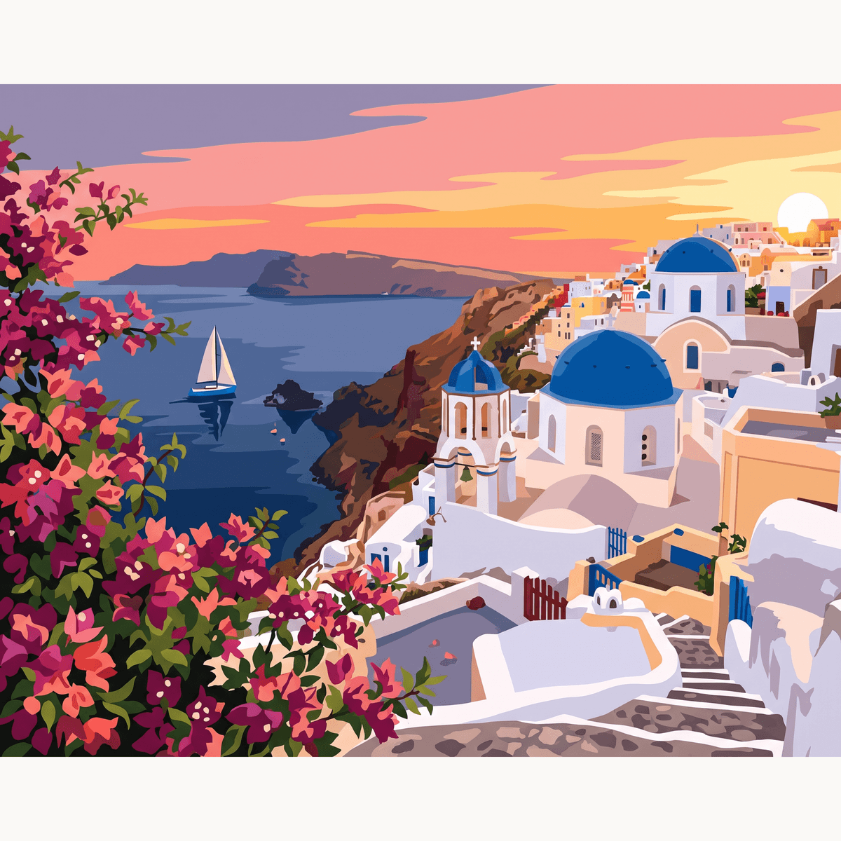 Oia Sunset Dreams - Number Artist Paint by Numbers Kits