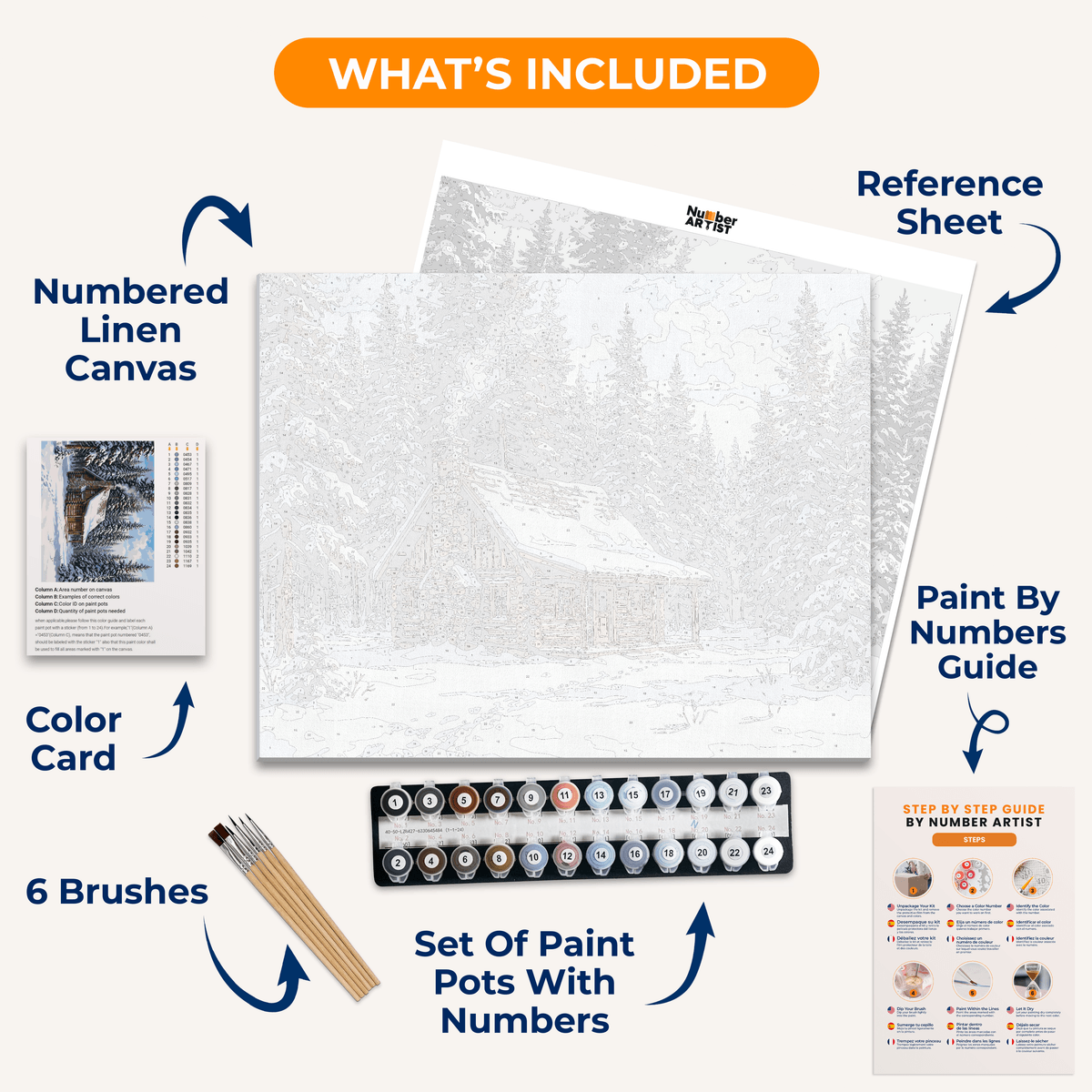 Cabin Snowfall - Number Artist Paint by Numbers Kits