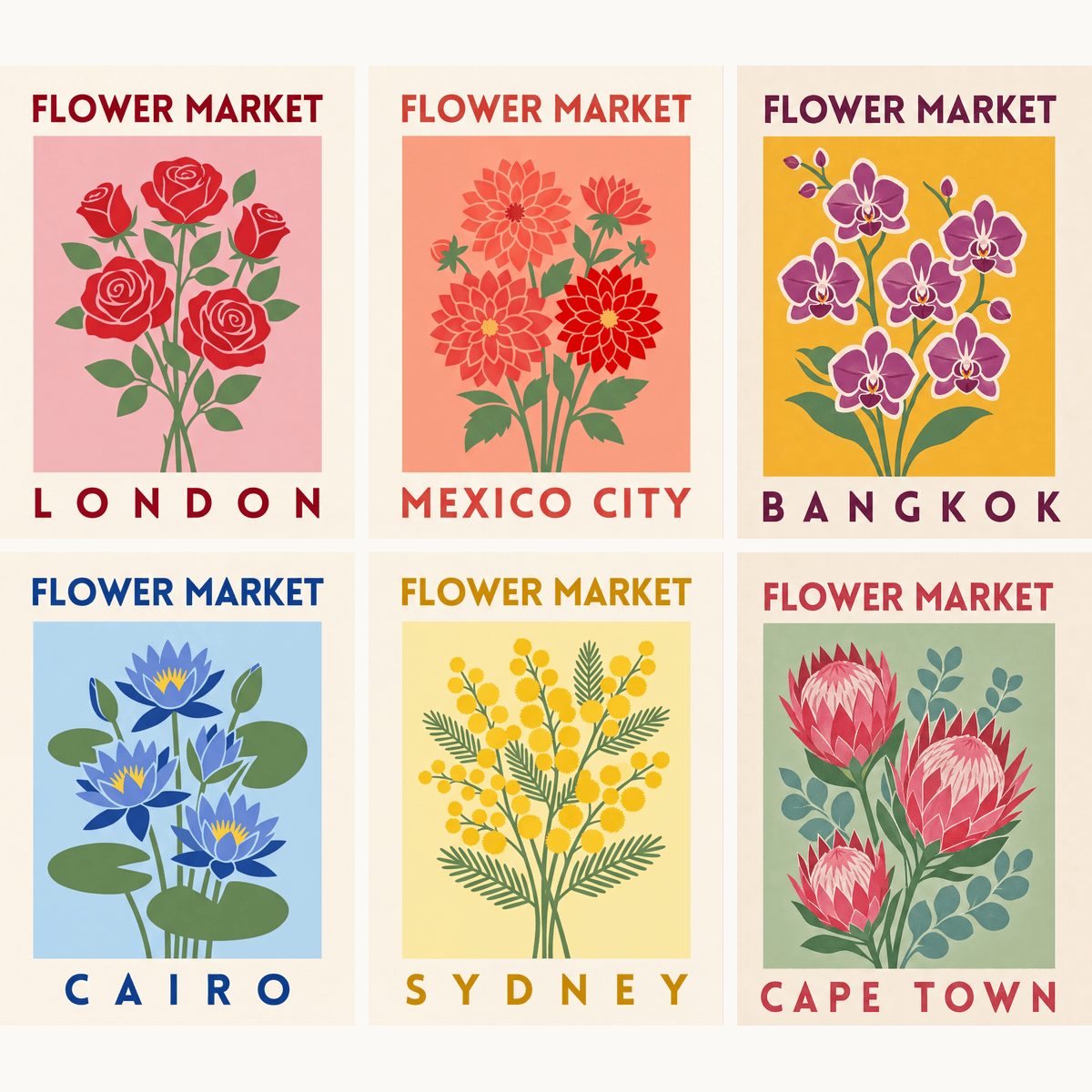 Flower Market Passport - Number Artist Paint by Numbers Kits