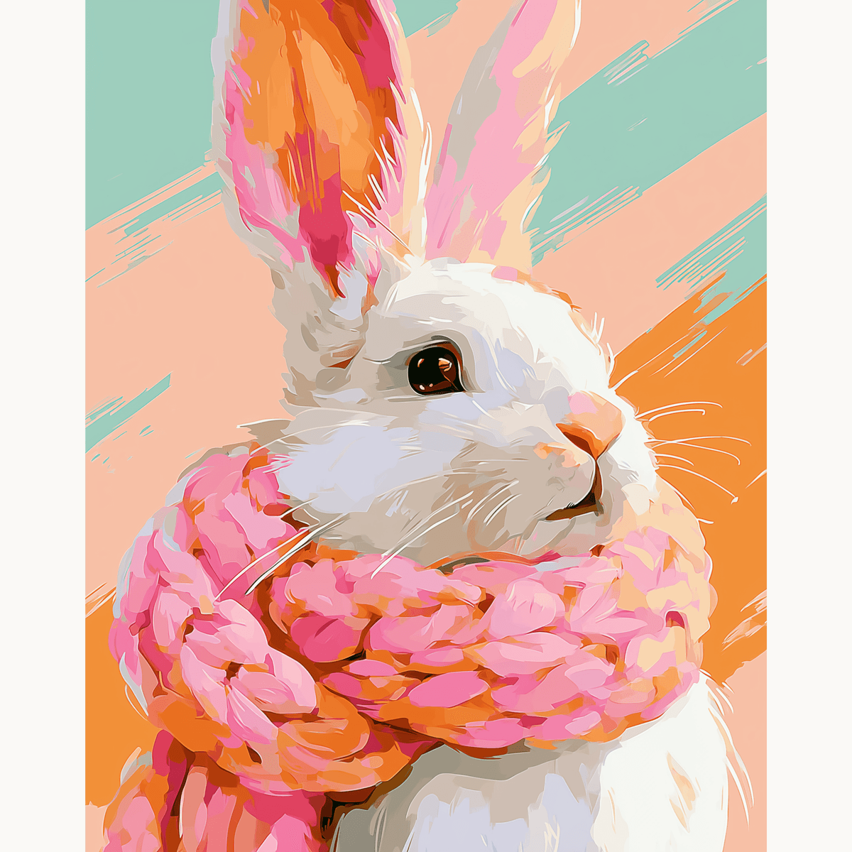 Rabbit's Pink Scarf - Number Artist Paint by Numbers Kits