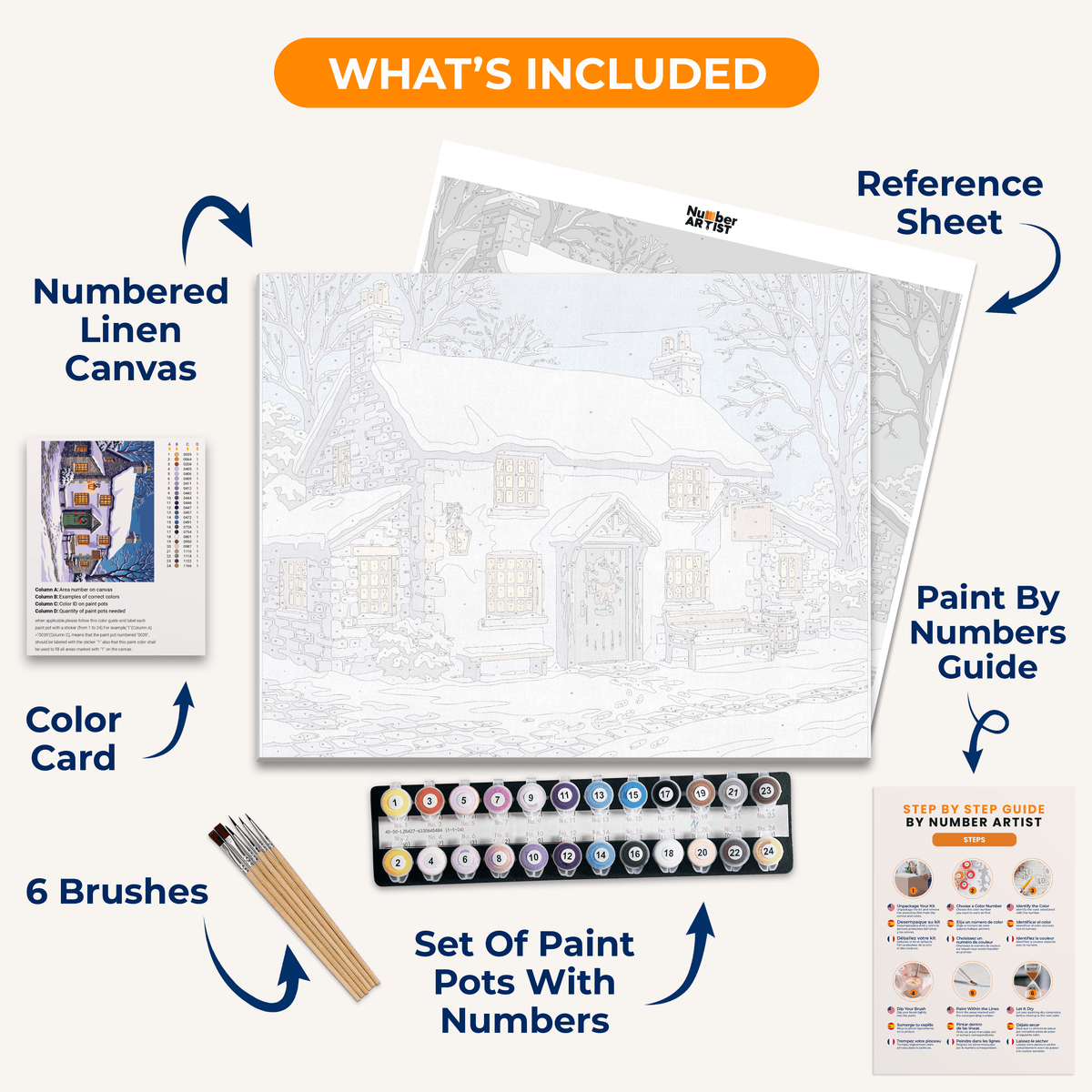 Snowy Pub Glow - Number Artist Paint by Numbers Kits