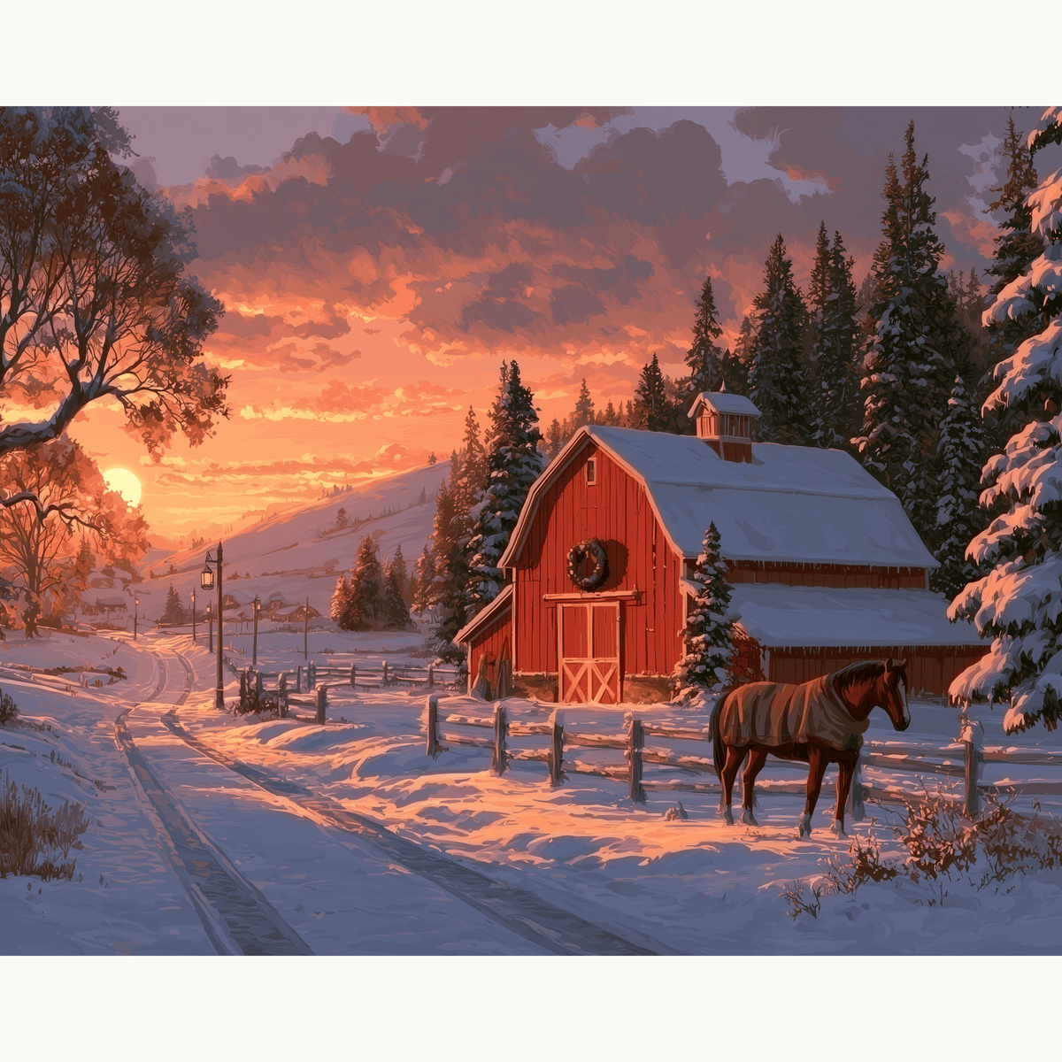 Winter Farm Life - Number Artist Paint by Numbers Kits