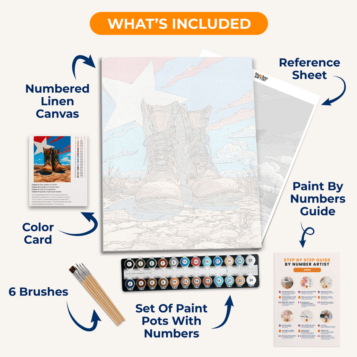 Boots and Stripes - Number Artist Paint by Numbers Kits
