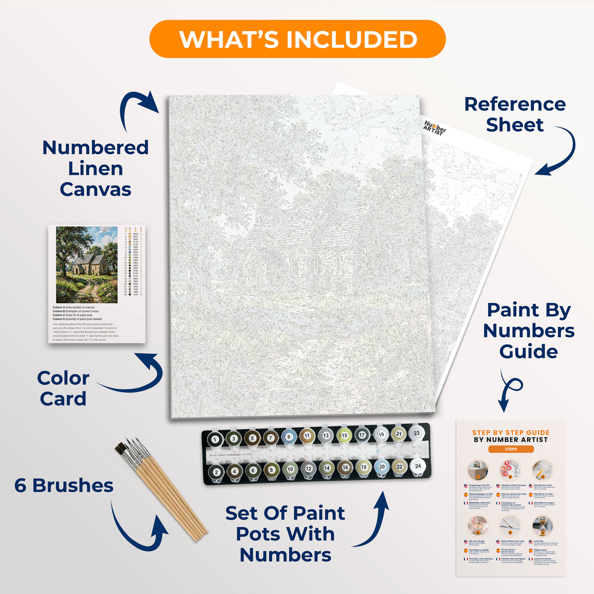 Countryside Chapel - Number Artist Paint by Numbers Kits