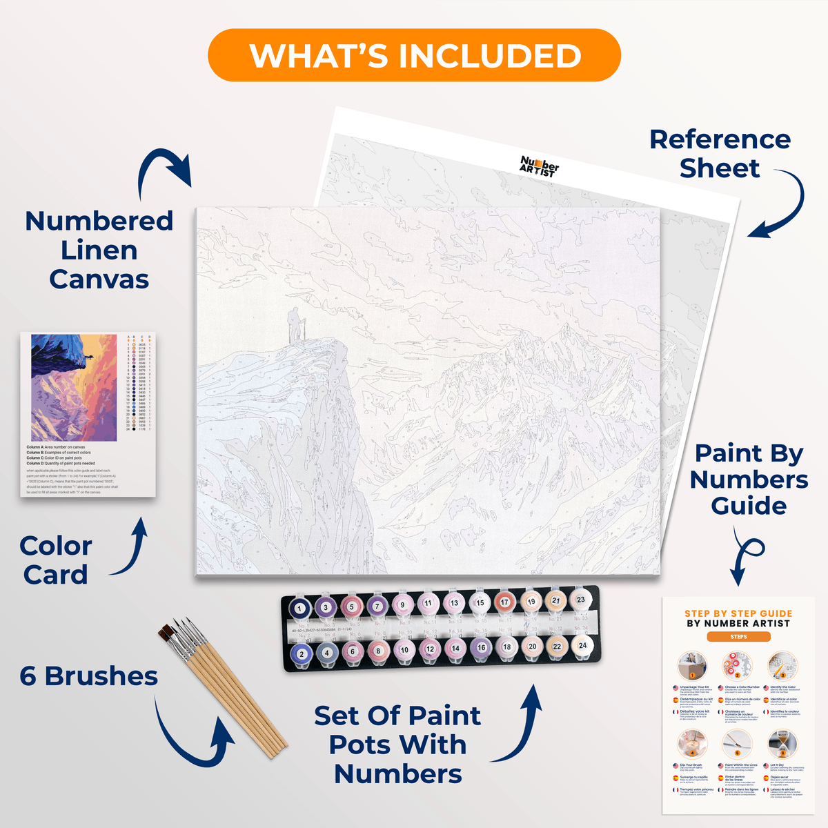 Skier's View - Number Artist Paint by Numbers Kits