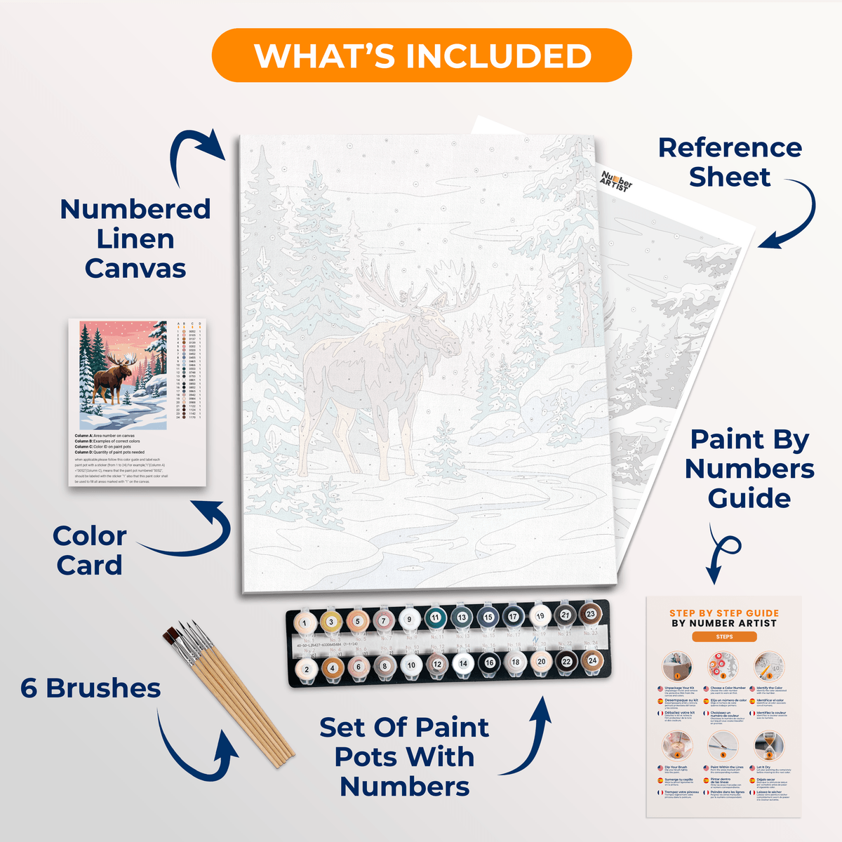 Moose Morning Calm - Number Artist Paint by Numbers Kits
