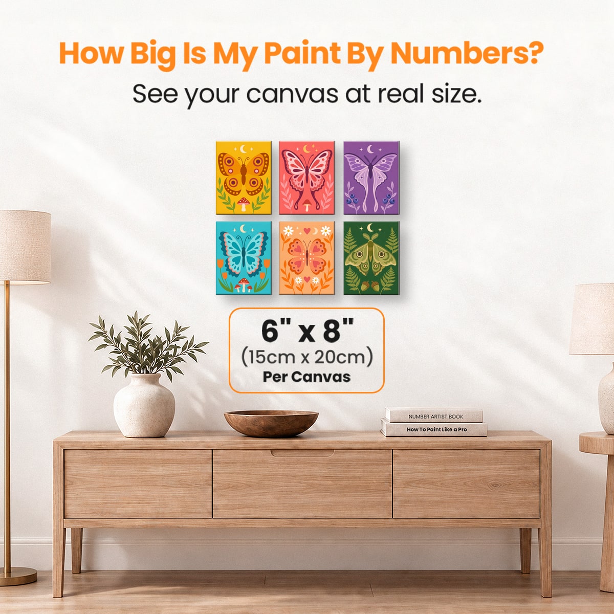 Folk Art Butterflies - Number Artist Paint by Numbers Kits